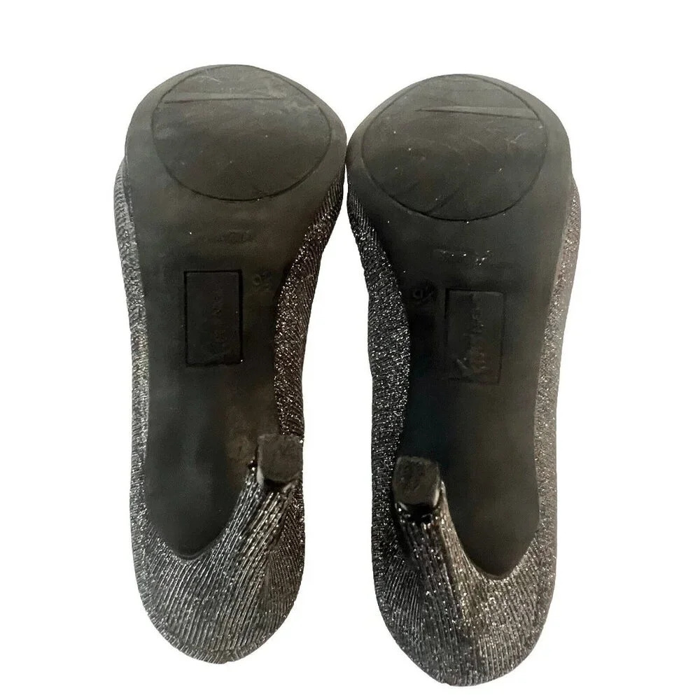 Fioni Night Women’s Heels Size 9.5 Silver Sparkly Evening Pumps Wedding Formal - Picture 5 of 9